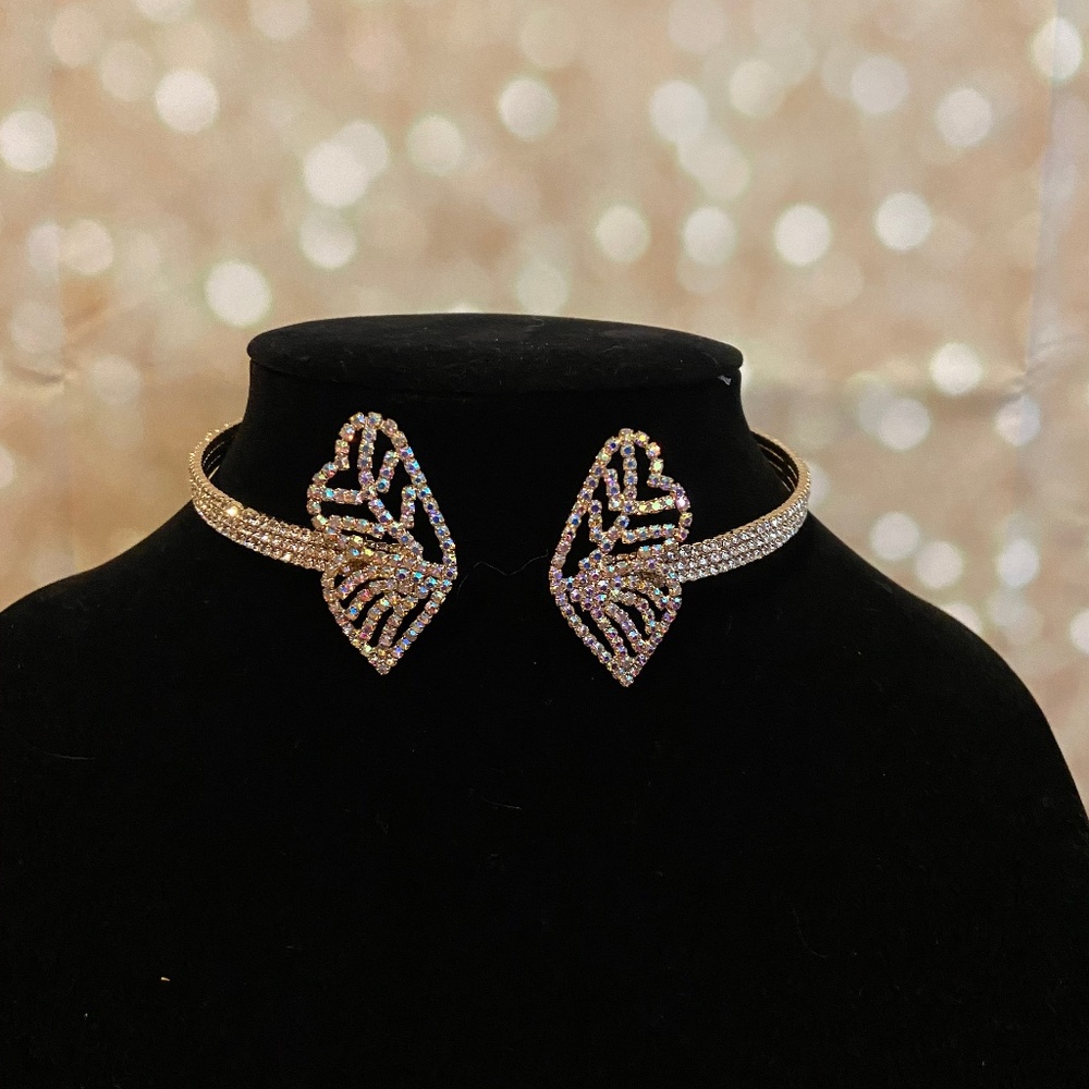 Gold butterfly choker